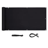 Sekey balcony privacy screen made of 100% polyester, black